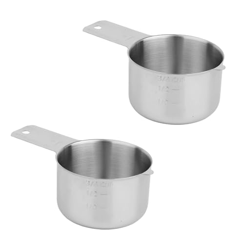 Set de 2 vasos medidores de 3/4 taza acero inoxidable miniatura 1