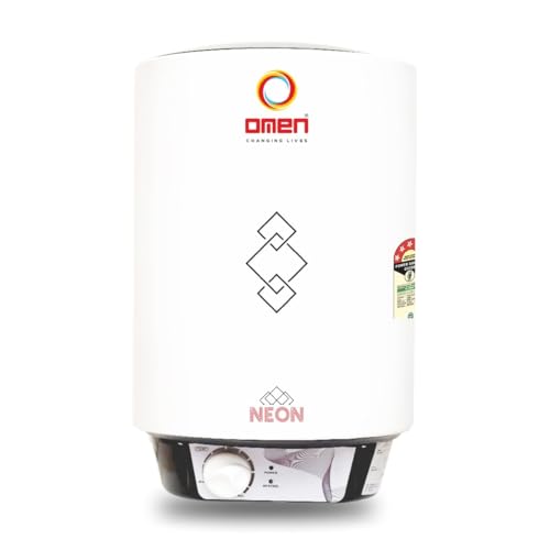 Image of Omen Changing Lives Neon 6Ltr Storage Water Heater (Geyser) | BEE 5 Star Rating | Glassline Tank | Advanced Multi-Layered Safety | Suitable For Hard Water & High-Rise Buildings | 7 Year Tank Warranty