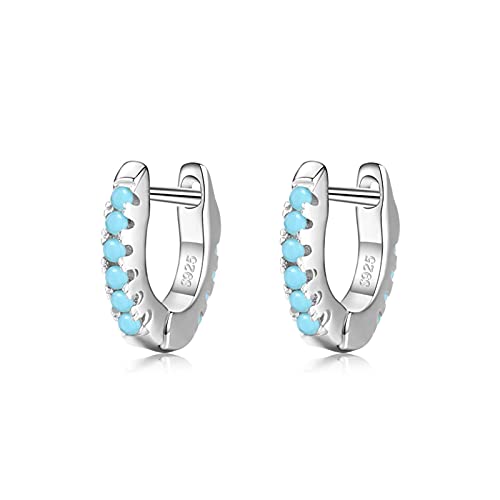 Petites boucles d'oreilles en argent, turquoise tendance, bijoux de déclaration pour fille