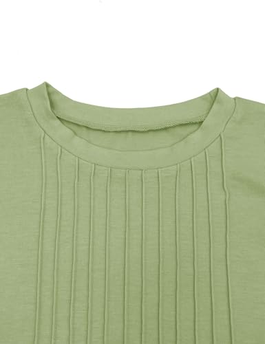 Fanway&EC Girl's Puff Short Sleeve T Shirt Crewneck Basic Solid Summer Cute Tees4