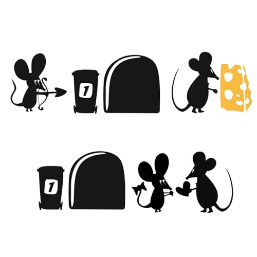 ZGDEIWGF 2 pegatinas de pared para decoración de ratón,