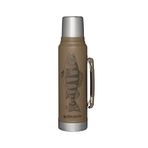 Stanley Classic Legendary Botella Termica 1 Litro - Mantiene Frío o Calor 24 Horas - Termo Cafe - Cantimplora Acero Inoxidable - Sin BPA - Apto Para Lavavajillas - Tan Peter Perch