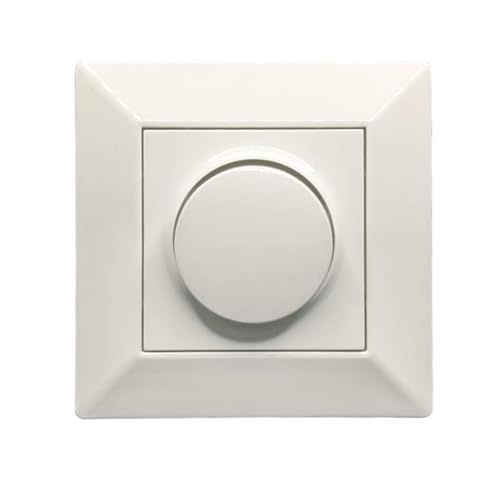 Jandei - Dimmer TRIAC 500W Regulador de Intensidad, Decoración Elegante Pared Interior, Fácil de Instalar, Incluye Marco y Mecanismo, Policarbonato Color Blanco. Regula Tiras Led y Luminarias Dimables
