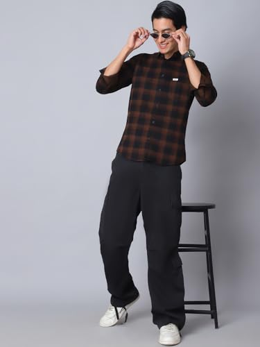 Image of Majestic Man Comfort Cotton Slim Fit Checked Casual Shirt for Men