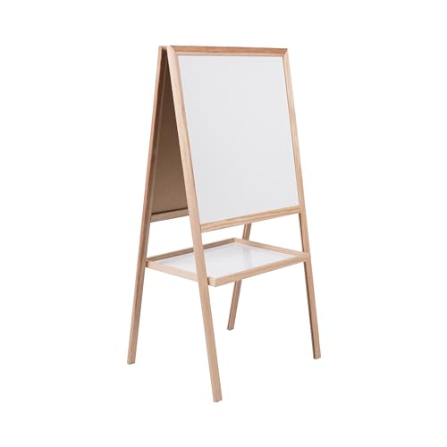 Chevalet en bois Bi-Office Kidio double face surface noire et blanche 60x120 cm