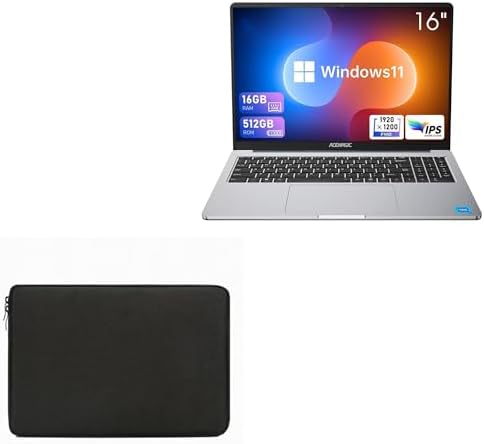 BoxWave Case Compatible with ACEMAGIC Laptop Computer (16 in) - QuickZip PlushSuit, Dual Zipper Sleeve Pouch Case with Soft Interior - Jet Black image 4