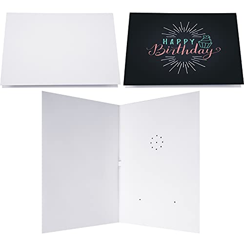 2 Pieces Personalized Blank Recordable Greeting Card 40 Seconds Recording Card with Replaceable Batteries DIY Custom Voice Card for Birthday, Wedding, Anniversaries, Custom Voice Message