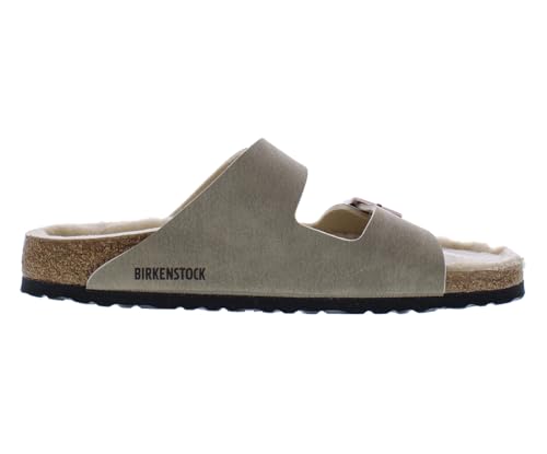Image of Birkenstock Arizona Unisex Shoes Size 10, Color: Desert Dust /Gray Taupe /Beige