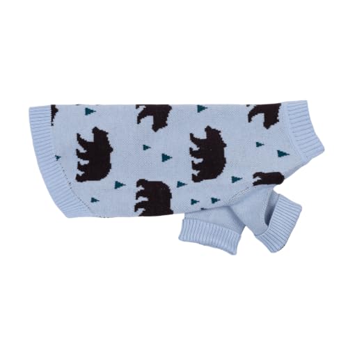Image of Fitwarm Polar Bear Dog Jacquard Sweater, Cozy Winter Clothes for Small Dogs Boy Girl, Knitted Pet Outfit, Light Blue, Black, XXL