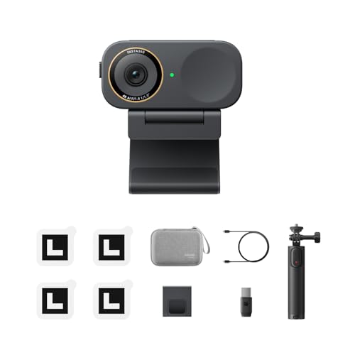 Image of Insta360 Link 2C Pro Get-Set Bundle - 4K Webcam for PC /Mac, 1 /1.3 inch Sensor, Low-Light, Auto Framing, HDR, Directional Noise-Canceling Mics, Supports Stream Deck, Zoom, Teams, Twitch for Streaming