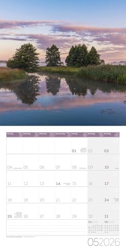 Magie des Lichts Broschürenkalender 2026 - 30x30 - Art12 | Geschmackvoller Landschaftskalender im schlanken Hochformat (aufgeklappt 30x60 cm) | Notiz