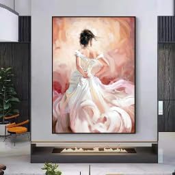 Affiche moderne haute définition portrait de femme sur toile de coton