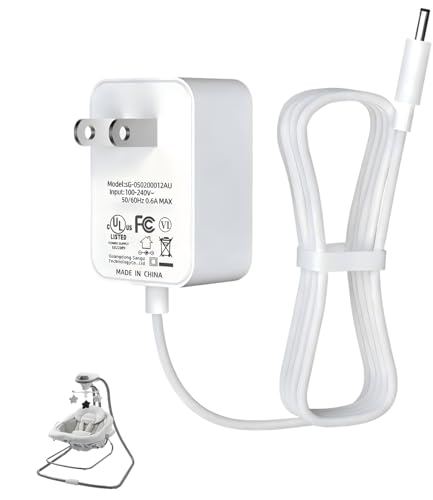 for Graco Swing Power Cord Replacement UL Listed Charger for Graco DuetSoothe Simple Sway Swing Glider LX DuoGlider Bassinet Sweetpeace