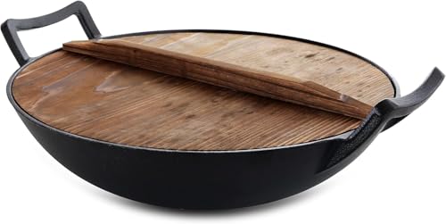 Wok de Hierro Fundido 14 Pulgadas con Tapa miniatura 5