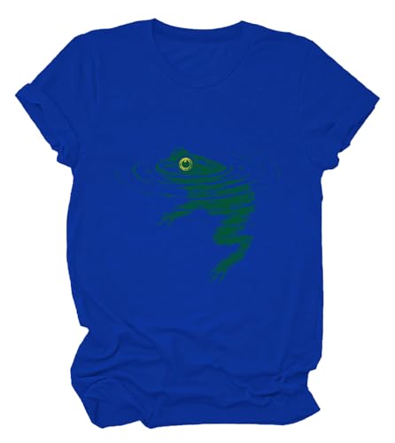 Image of Frog Swimming T-Shirt - Cozy Vintage Swimming Frog Shirt for Women Men
