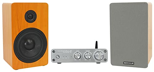 Rockville BLUAMP 21 Silver 2.1 Channel Bluetooth Home Audio Amplifier Receiver