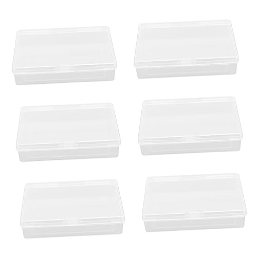 Yardwe 1set Transparent Cards Storage Box Simple Style Organizer for Design with Smooth Edges 6pcs