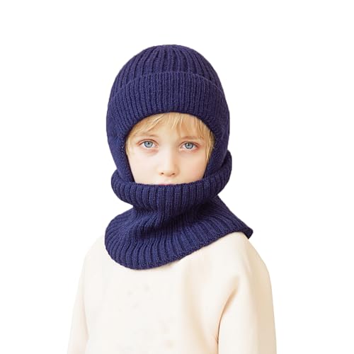 Image of Share Maison Kids Winter Hat Scarf Sets Knitted Cold Weather Thick Warm Accessories Beanie Cap for Girls Boys