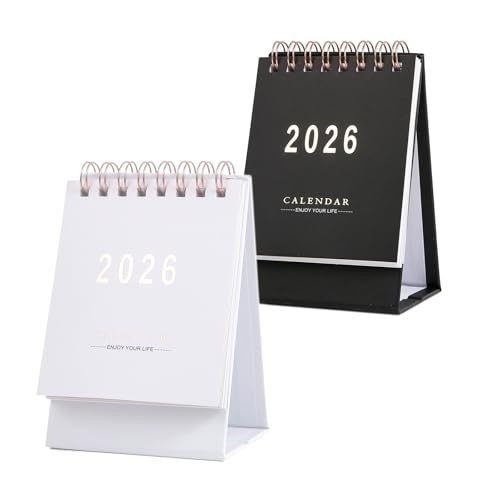 2 Pcs Mini Desk Calendar 2025-2026 Pocket Calendar from July 2025 to December 2026 Monthly Small Desktop Calendar Academic Year Planner for Home Office School