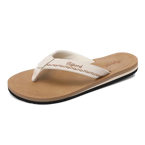 Ripord Flip Flops Damen Modische Zehentrenner Leichte Freizeitsandalen Sommer Strandsandalen Weiß EU 39