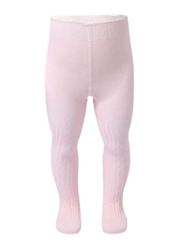 Yeahdor Pantalon Tricot Bébé Hiver avec Pieds Legging Epais Chaud Taille Haute Naissance Fille Garçon 0-24 Mois Rose 0-6 Mois Cover