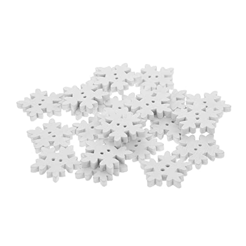 CORHAD Lot de 50 boutons en bois en forme de flocons de neige Décoration créative pour Noël Projets d'artisanat Ornements pour une atmosphère festive