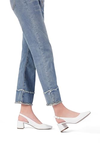 Image of Women's Low Chunky Slingback Heels Square Toe Block Dress Shoes Closed Toe Comfortable Wedding Office Work Pumps