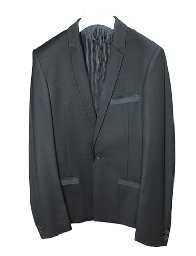 Men's Notch Lapel Suit Two Pieces Tuxedos Jacket and Dark Navy Blue Pants for Homecoming Uniform3