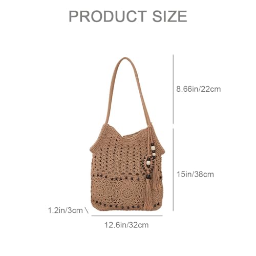 Bolso Tote tejido a crochet para mujer miniatura 5
