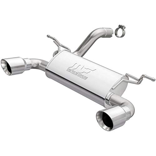 MagnaFlow Axle-Back Performance Exhaust System 19385 - Street Series, Stainless Steel 2.5in Main Piping, Dual Split Rear Exit, Polished Finish 4in Exhaust Tip - Wrangler Performance Exhaust Kit