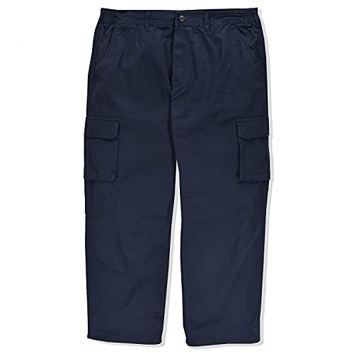 Full Blue Side Elastic Big and Tall Cargo Pant