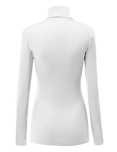 Image of Lock and Love Women's Turtleneck Top Lightweight Long Sleeve Slim Fit Pullover, Soft Rayon Stretch Layering Basic, S-3XL