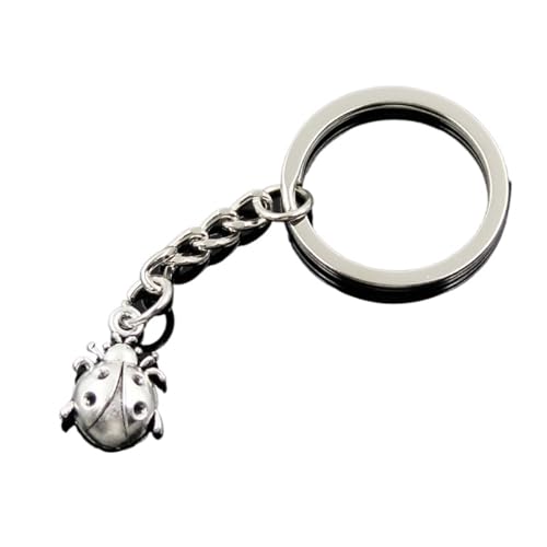 Porte-clés voiture hommes en métal argenté avec pendentif coccinelle