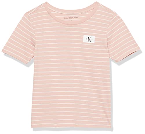 Calvin Klein Boys' Short Sleeve Stripe Crew Neck