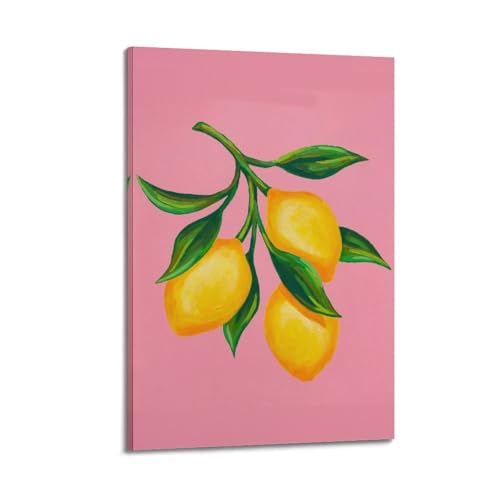 Poster citron affiche murale encadrée rose JIDUHON tableau 20x30