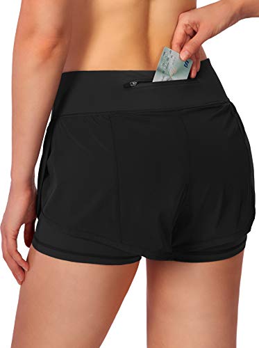 Women's 2 in 1 Running Shorts High Waisted Spandex Shorts Gym Yoga Workout Athletic Shorts for Women with Zipper Pockets2