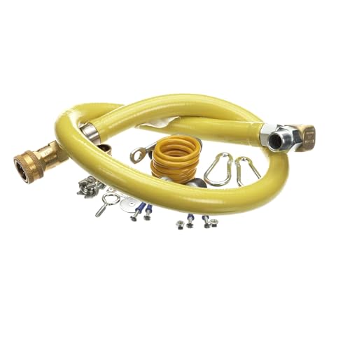 T&S Brass HG-4D-48SEL Gas Hose with Quick Disconnect, 3/4-Inch Npt, 48-Inch Long, Includes Swivelink Fittings and 2 Street Els