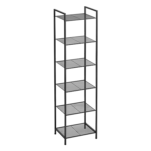 SONGMICS Badezimmerregal aus Metall, Küchenregal, 6 Ebenen, Badregal,...