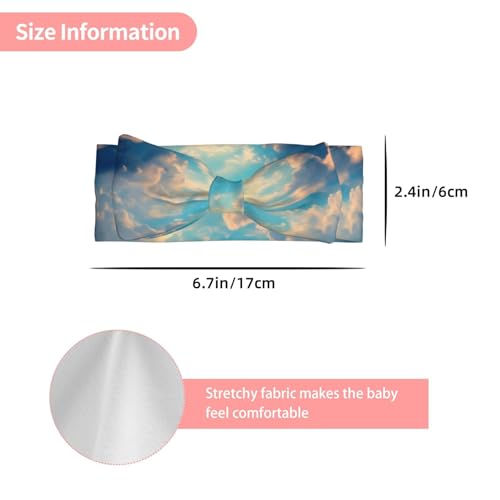 Cloudy Sky Baby Bow Headband. Comfortable baby headband, suitable for daily wear and photo props.3