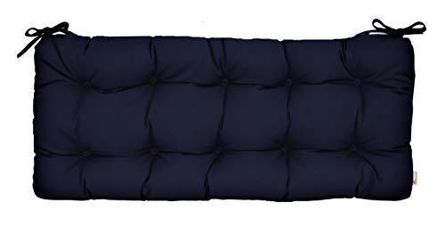 Resort Spa Home Decor Sunbrella Canvas Navy Indoor/Outdoor Tufted Cushion with Ties for Bench, Swing, Glider - Choose Size (72