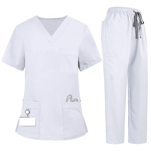 Vêtements médicals Unisexe- Tenue Infirmiere Professionnelle, Tenue Aide Soignante Professionnelle, Coupe Souple Et Confortable, Tissu Respirant, Ensemble Aide...