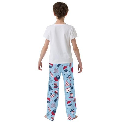 ZZXXB American Independence Day Boys Long Pants Soft Trousers Elastic Waist Kids Lounge Bottoms with Pockets S-XL3