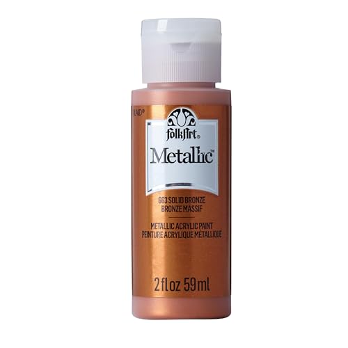 FolkArt Metallic Acrylic Paint in Assorted Colors (2 oz), 663, solid Bronze