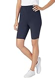 Woman Within Women's Plus Size Stretch Cotton Bike Short - L, Navy Blue