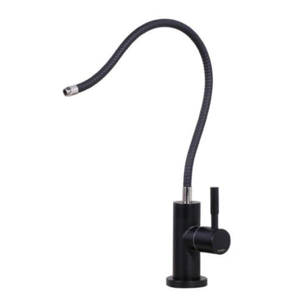 WDSOPK Water Filter Tap Stainless Steel Direct Drinking Water Rotating Cold Water Faucet-Black (Black A)