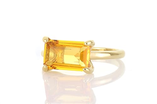Citrine Ring - Vintage Gold Gemstone Jewelry, November Birthstone Rings - Handmade Accessory for Anniversary, Engagement, Wedding - Customizable Design