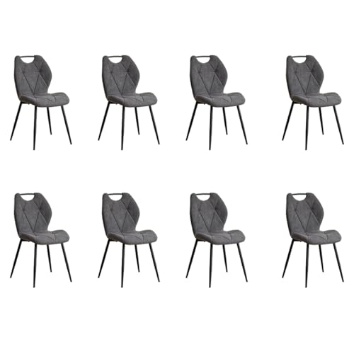 GrandCA HOME Lot de 8 chaises de Salle à Manger, chaises de Cuisine Nordiques avec poignées, pour Salle à Manger, Salon, Pieds en métal et revêtement à...