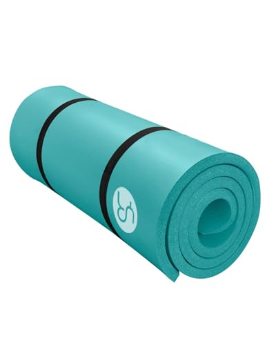 RYTMAT Yogamatta sportmatta 195 × 61 × 2 cm NBR träningsmatta extra tjock träningsmatta halkfri för yoga gym pilates med väska