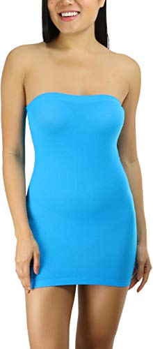ToBeInStyle Women’s Sexy Novelty Sheer Strapless Slip Dress