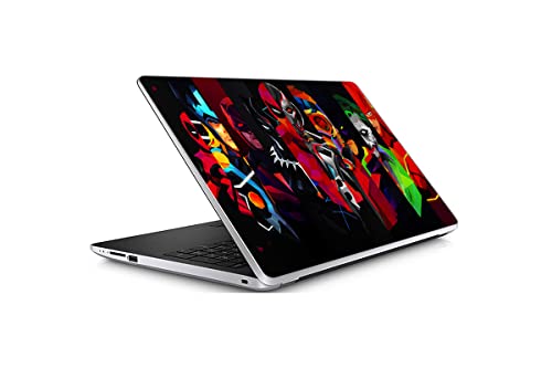 Image of GADGETS WRAP Universal 15inch x 10inch Printed Vinyl Top Only Skin Sticker Decal for 15.6inch Screen Size Laptops - All in one Half